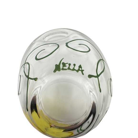 Nella Sunflower Hand Painted Glass Bowls Nesting Set of 2 Sloped Small Candy - Picture 8 of 16